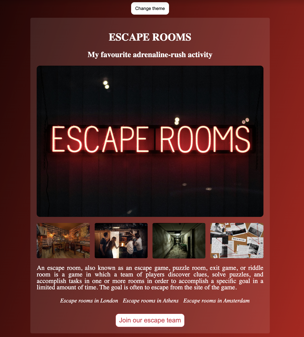 escape rooms project preview