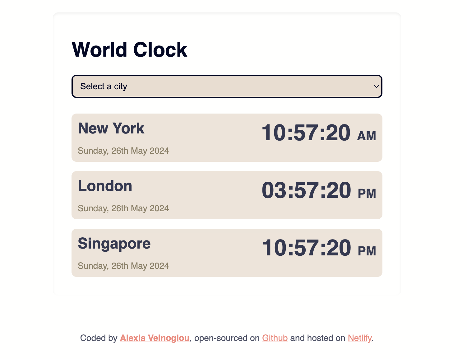 world clock project